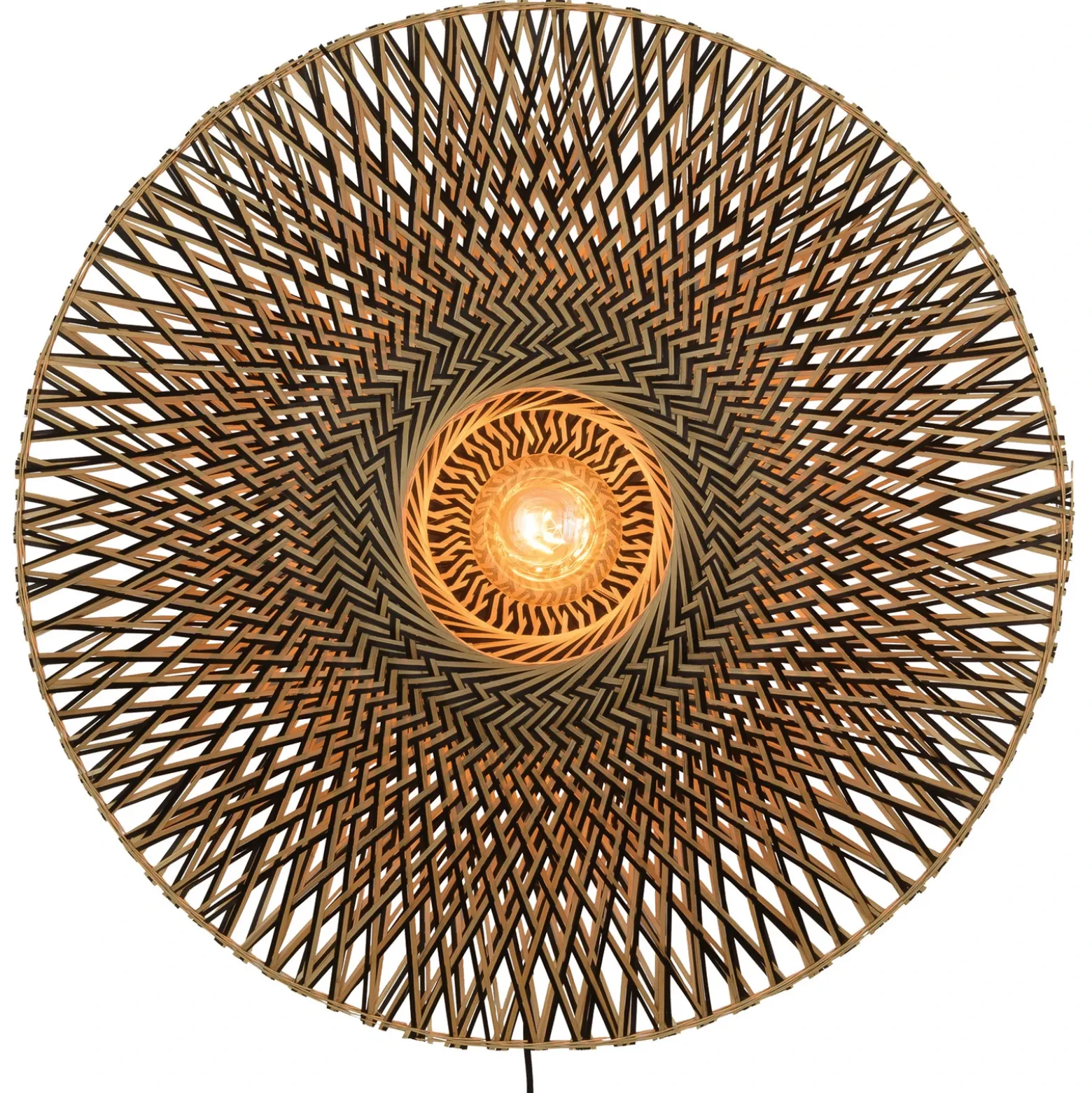 Aplique de pared GOOD & MOJO Bali de bambú, Ø 87 cm