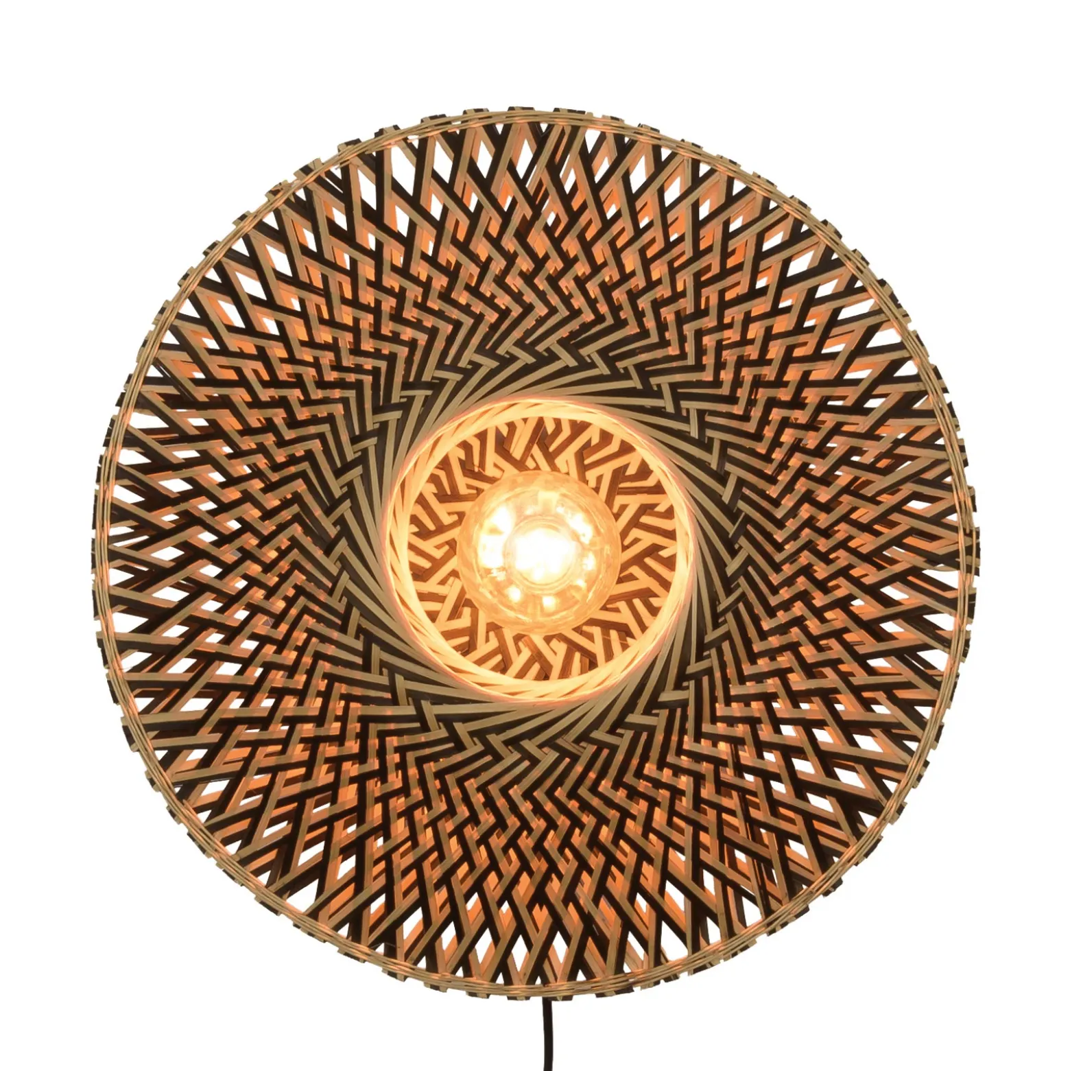 Aplique de pared GOOD & MOJO Bali de bambú, Ø 44 cm