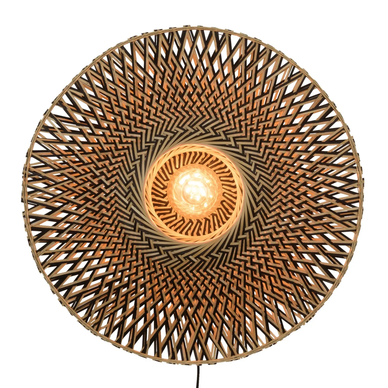 Aplique de pared GOOD & MOJO Bali de bambú, Ø 60 cm