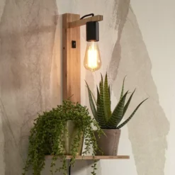 Aplique de pared GOOD & MOJO Flores con repisa, color natural