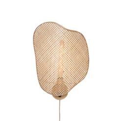 Aplique de pared GOOD & MOJO Kinabalu, color natural, 50 cm, con enchufe de