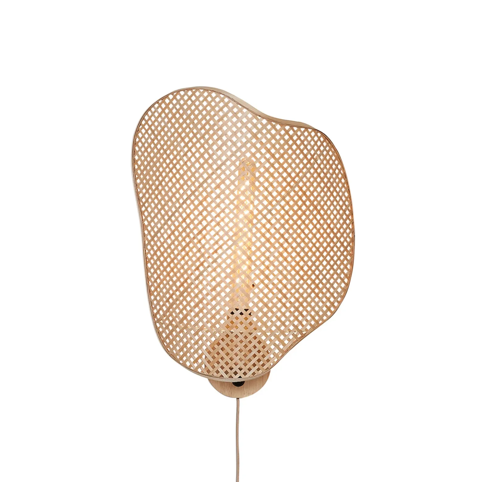 Aplique de pared GOOD & MOJO Kinabalu, color natural, 50 cm, con enchufe de