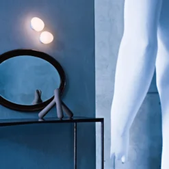 Aplique de pared Gregg MIDI de Foscarini, de cristal, blanco
