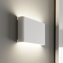 Aplique de pared Haga, blanco, metal, G9, arriba/abajo, 25,5 cm de ancho
