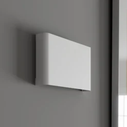 Aplique de pared Haga, blanco, metal, G9, arriba/abajo, 25,5 cm de ancho