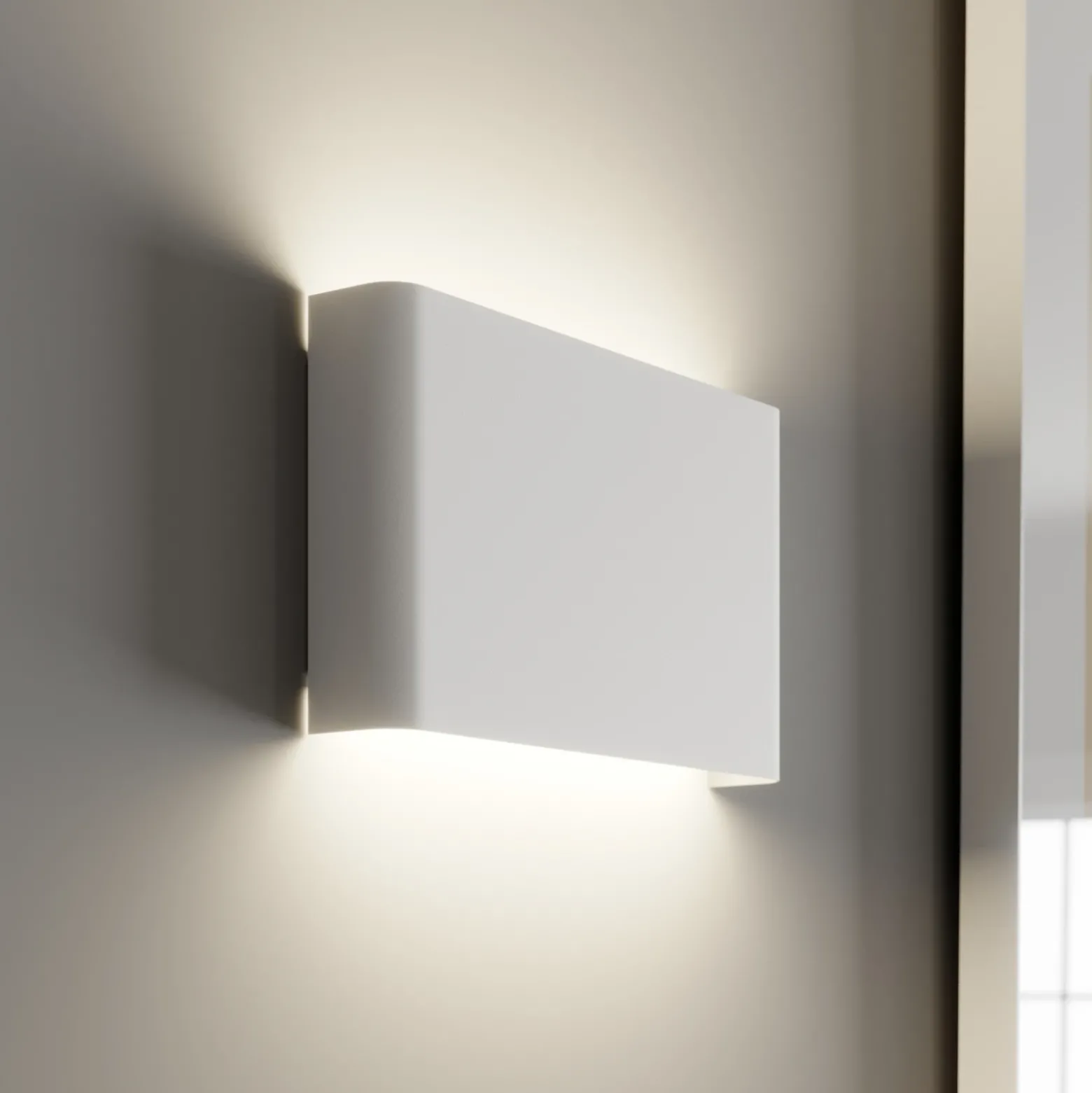 Aplique de pared Haga, blanco, metal, G9, arriba/abajo, 25,5 cm de ancho