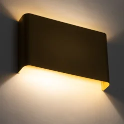 Aplique de pared Haga, dorado, metal, 25 cm de ancho, G9