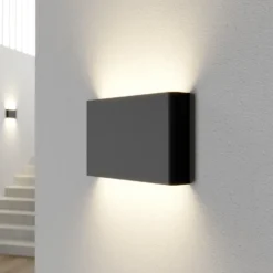 Aplique de pared Haga, juego de 3, grafito, G9, arriba/abajo, 15 cm de altura