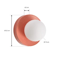 Aplique de pared Harriet de Lindby, naranja/blanco, cerámica, Ø 22 cm, G9