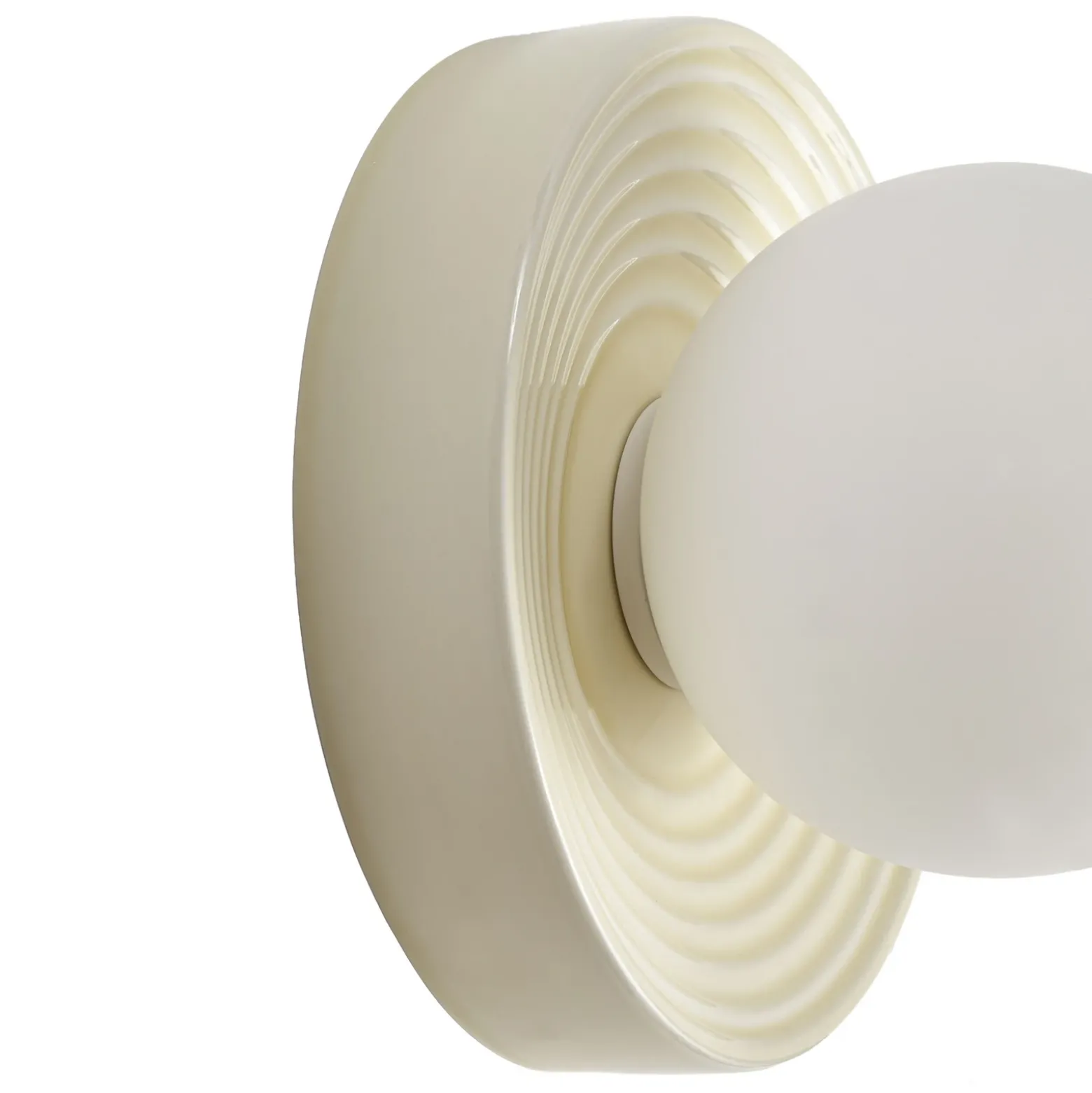 Aplique de pared Harriet de Lindby, beige/blanco, cerámica, Ø 22 cm, G9