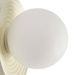 Aplique de pared Harriet de Lindby, beige/blanco, cerámica, Ø 22 cm, G9