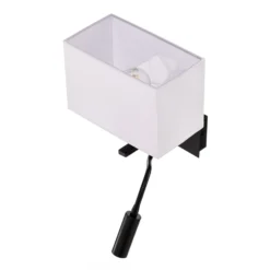 Aplique de pared Harry, angular, negro/negro/blanco