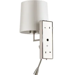 Aplique de pared Havanna con brazo de lectura LED blanco crema