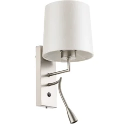 Aplique de pared Havanna con brazo de lectura LED blanco crema