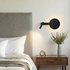 Aplique de pared Hotel Mood B, negra, metal, G9