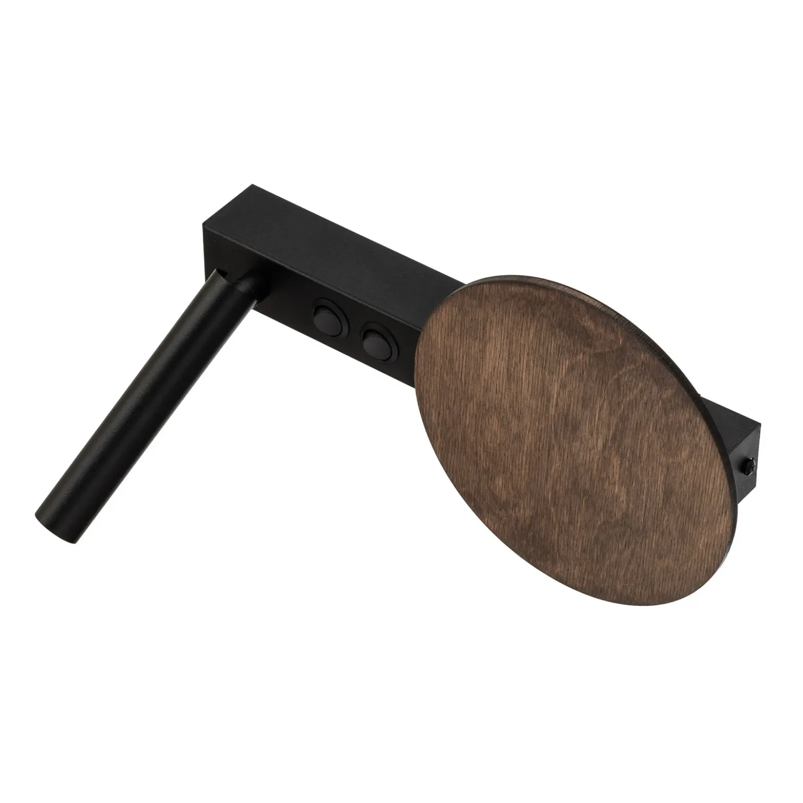 Aplique de pared Hotel Mood, negro/marrón, metal, madera, G9