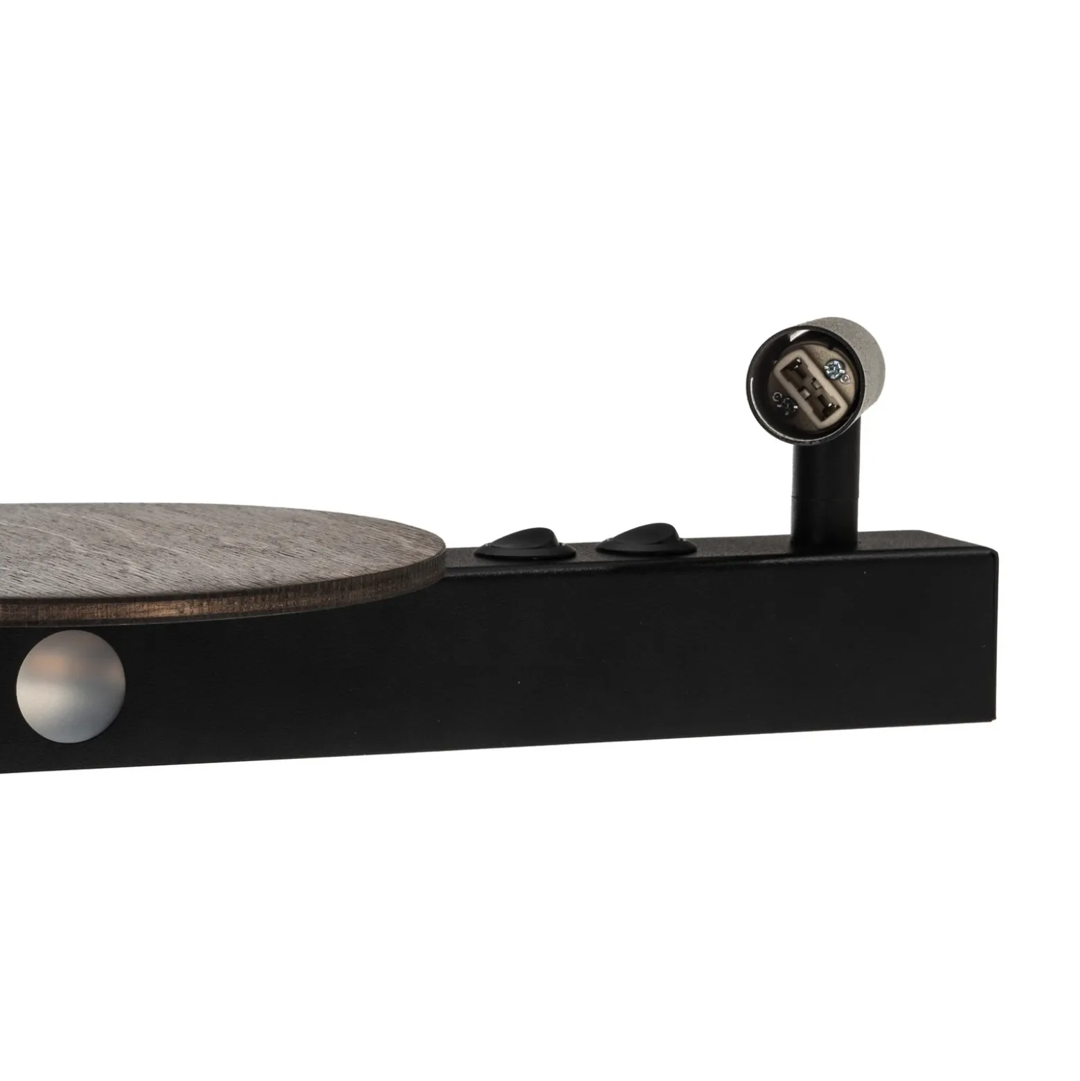 Aplique de pared Hotel Mood, negro/marrón, metal, madera, G9