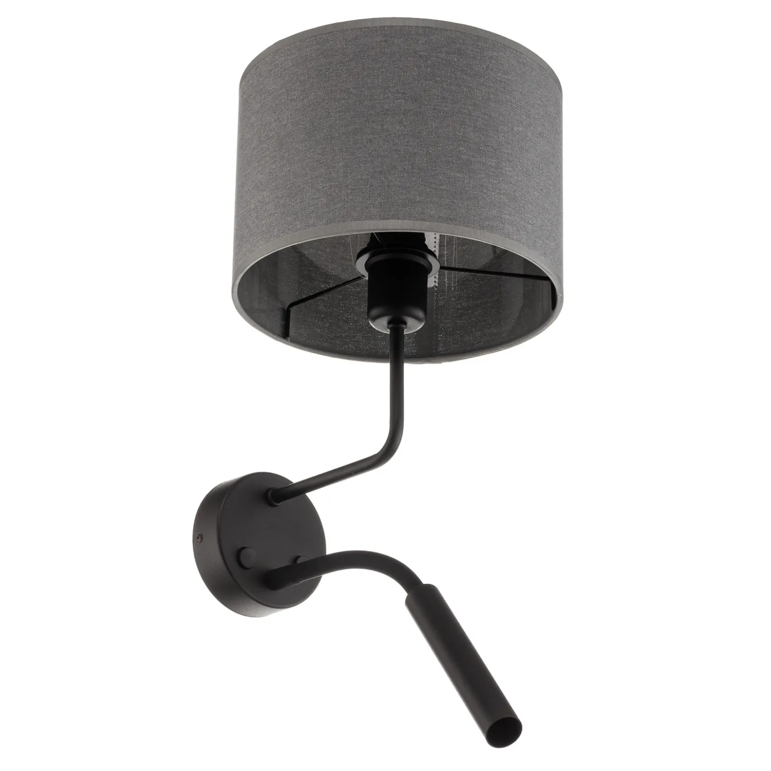 Aplique de pared Hotel Plus con brazo de lectura, gris