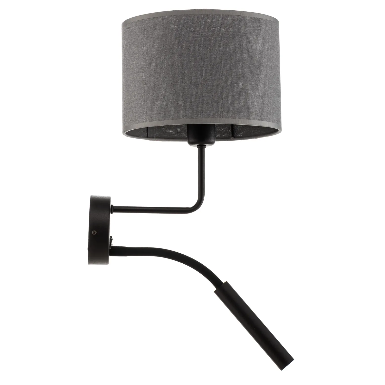 Aplique de pared Hotel Plus con brazo de lectura, gris