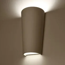 Aplique de pared «Ice up and down» de cerámica en color blanco
