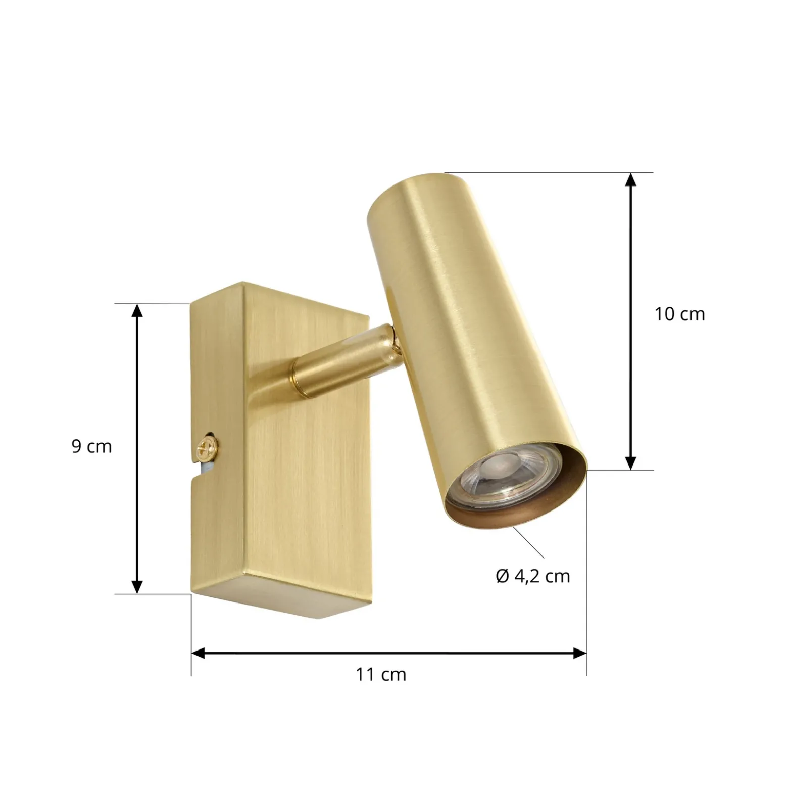 Aplique de pared Iluna de Lindby, 1 luz, latón, metal, GU10