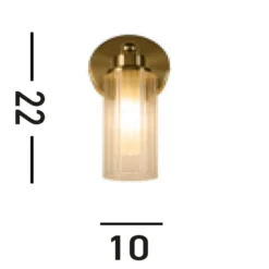 Aplique de pared Imperial, latón, 1 luz, acero, cristal, IP44