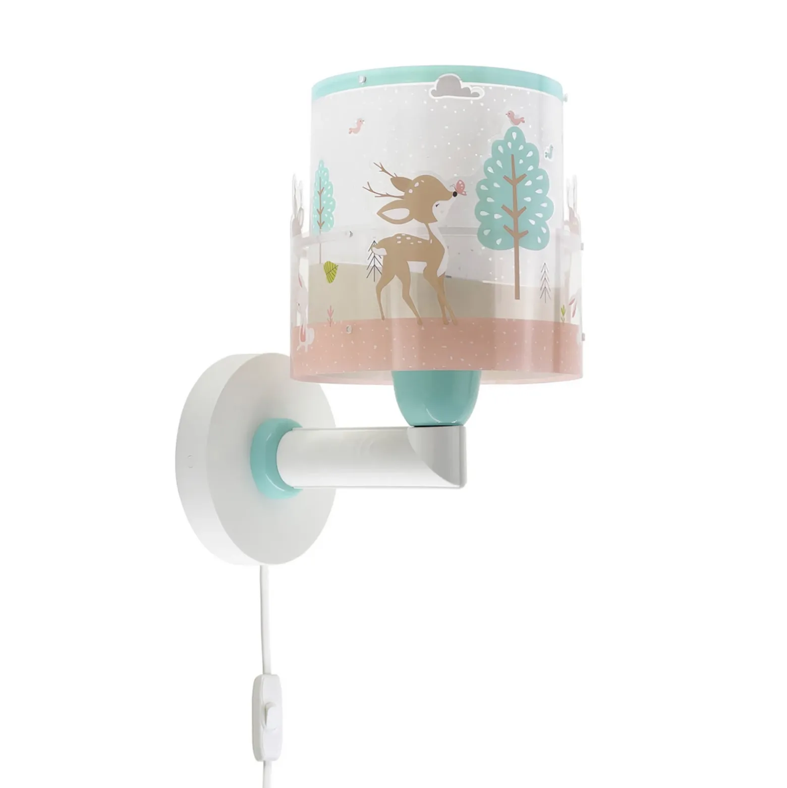 Aplique de pared infantil Dalber Loving Deer, motivo ciervo, enchufe