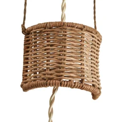 Aplique de pared infantil Lindby Aeris, beige, 44 cm, tejido, E27