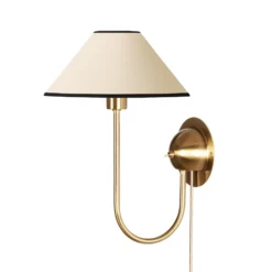 Aplique de pared IRIS de Globen Lighting, color crema, altura 32 cm