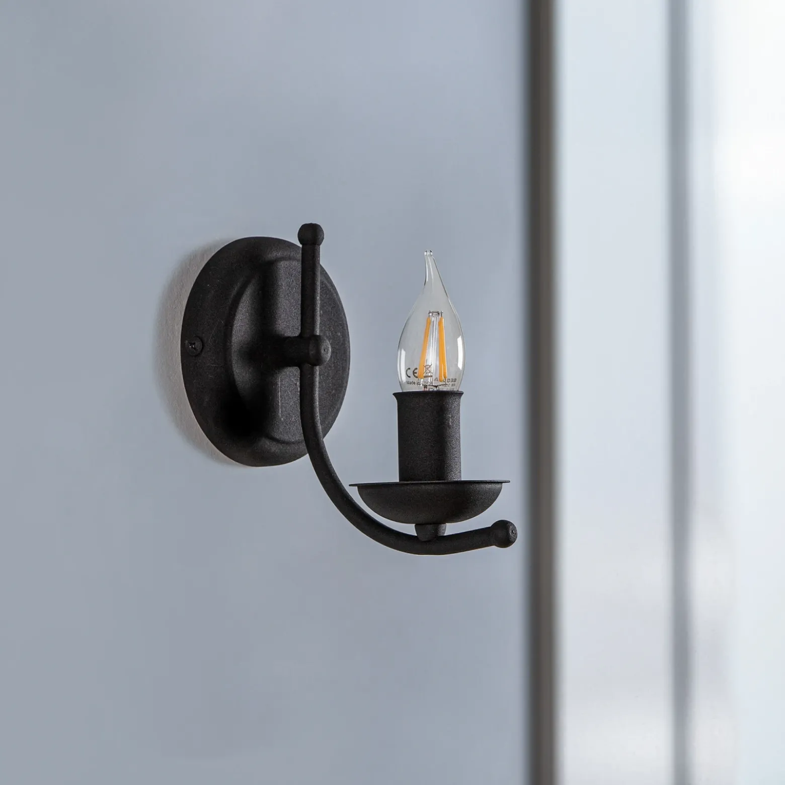 Aplique de pared Kandela, negro