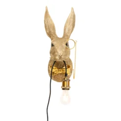 Aplique de pared KARE «Animal Rabbit», dorado, plástico, E27