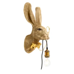 Aplique de pared KARE «Animal Rabbit», dorado, plástico, E27