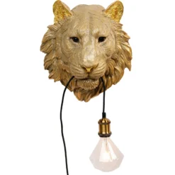 Aplique de pared Kare Animal Tiger Head con enchufe
