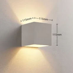 Aplique de pared Kay de Lindby, blanco, yeso, juego de 2 unidades