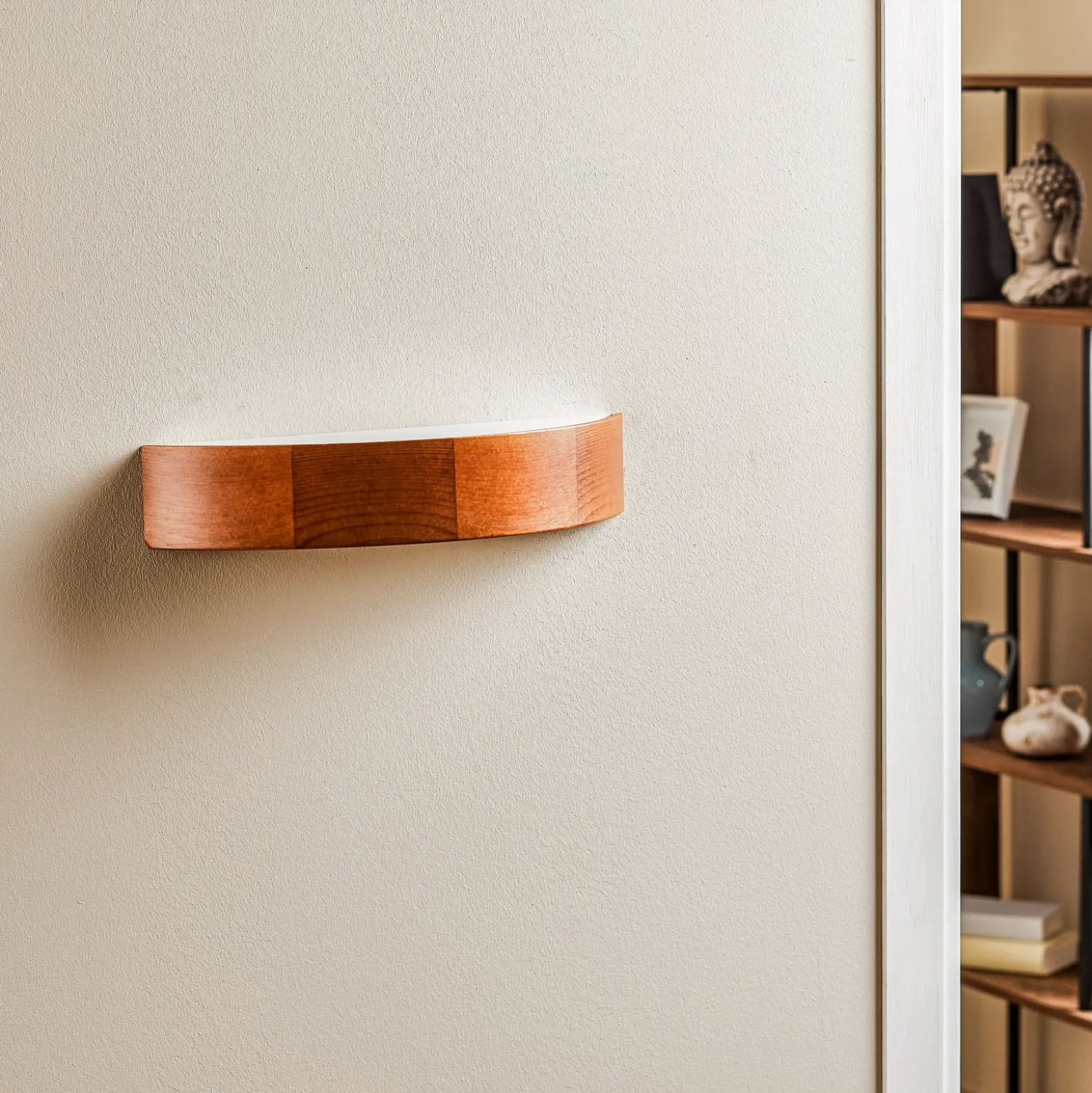 Aplique de pared Kerio, ancho 40,5 cm, pino rústico