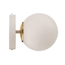 Aplique de pared Kiba blanco/dorado con pantalla esférica de cristal