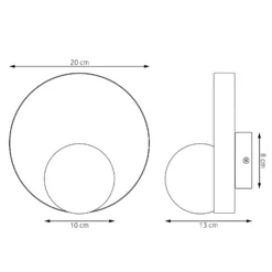 Aplique de pared Kido K1, beige, acero/vidrio, Ø 20 cm
