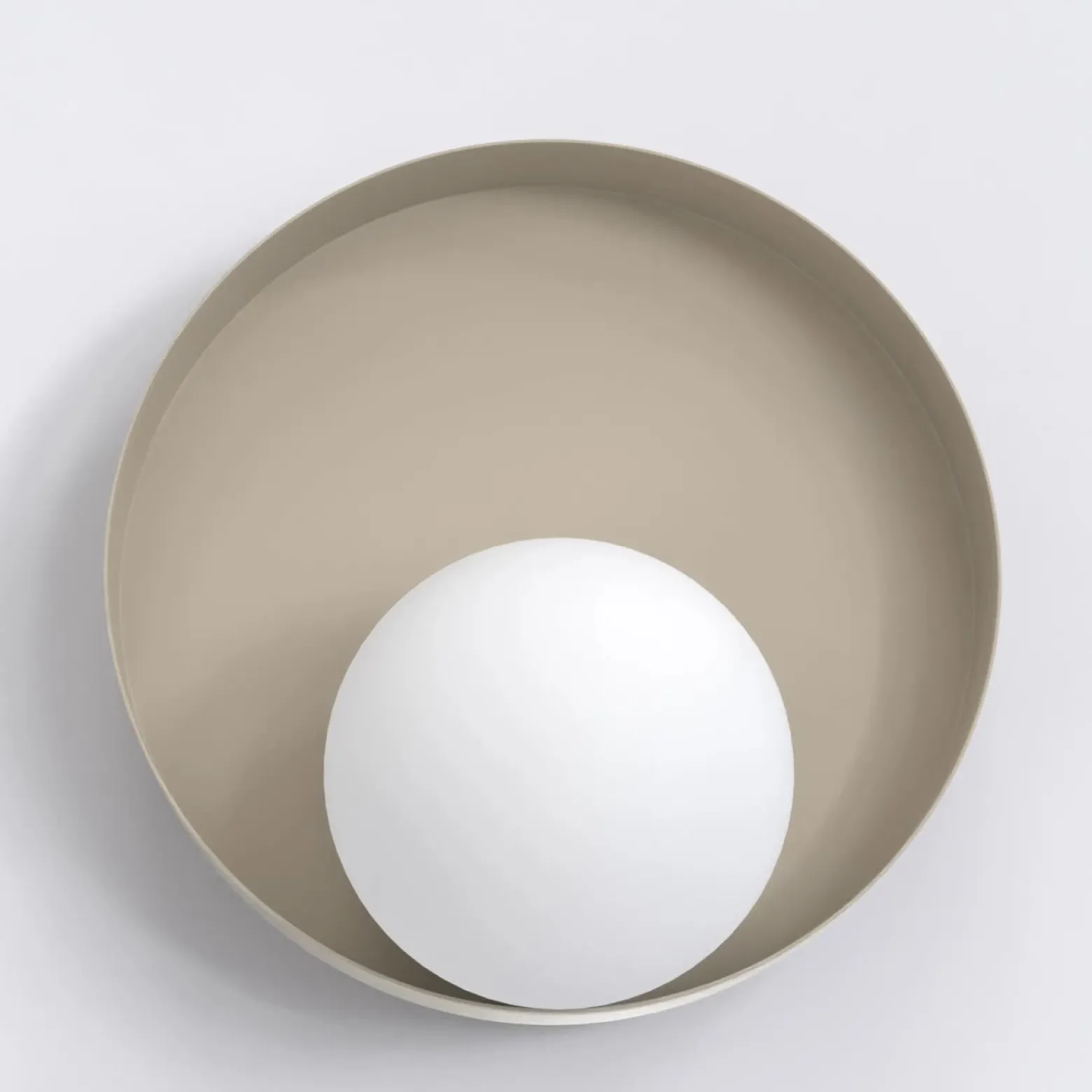 Aplique de pared Kido K1, beige, acero/vidrio, Ø 20 cm