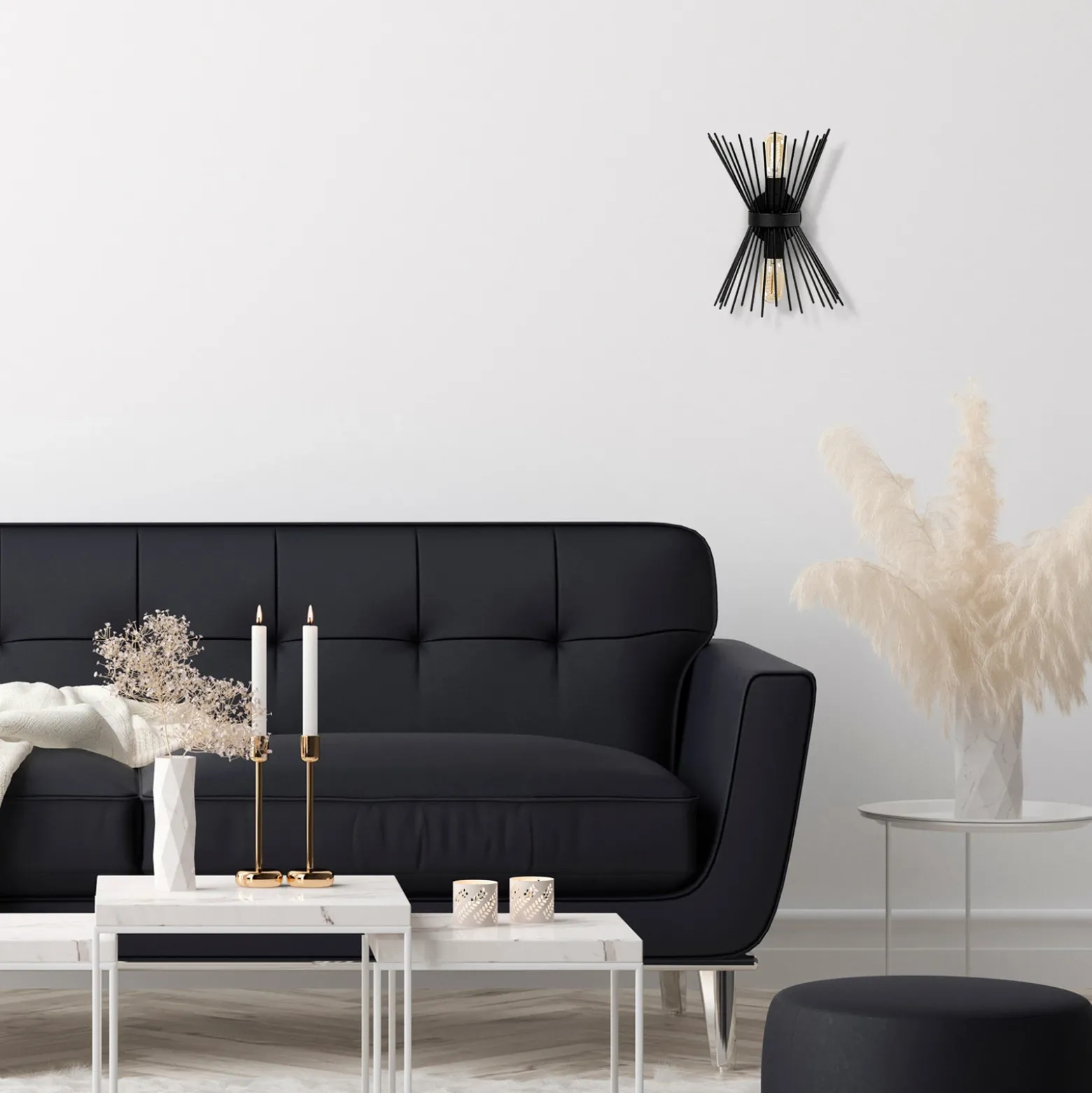 Aplique de pared Kirpi 3091 arriba/abajo ancho 23cm negro