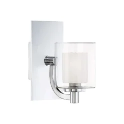 Aplique de pared Kolt IP44 con doble pantalla de cristal, 1 luz