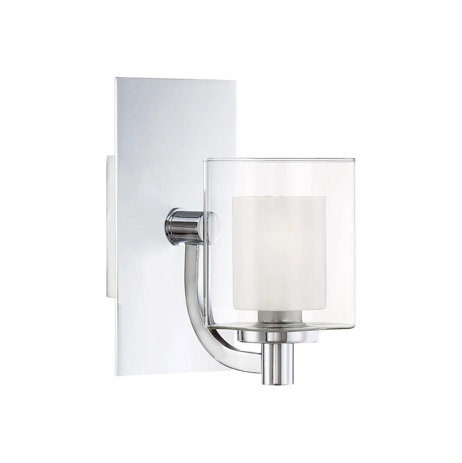 Aplique de pared Kolt IP44 con doble pantalla de cristal, 1 luz