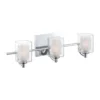 Aplique de pared Kolt IP44 con doble pantalla de cristal, 3 luces