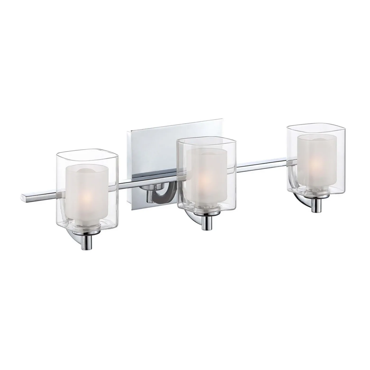 Aplique de pared Kolt IP44 con doble pantalla de cristal, 3 luces