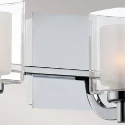 Aplique de pared Kolt IP44 con doble pantalla de cristal, 3 luces