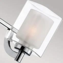 Aplique de pared Kolt IP44 con doble pantalla de cristal, 3 luces