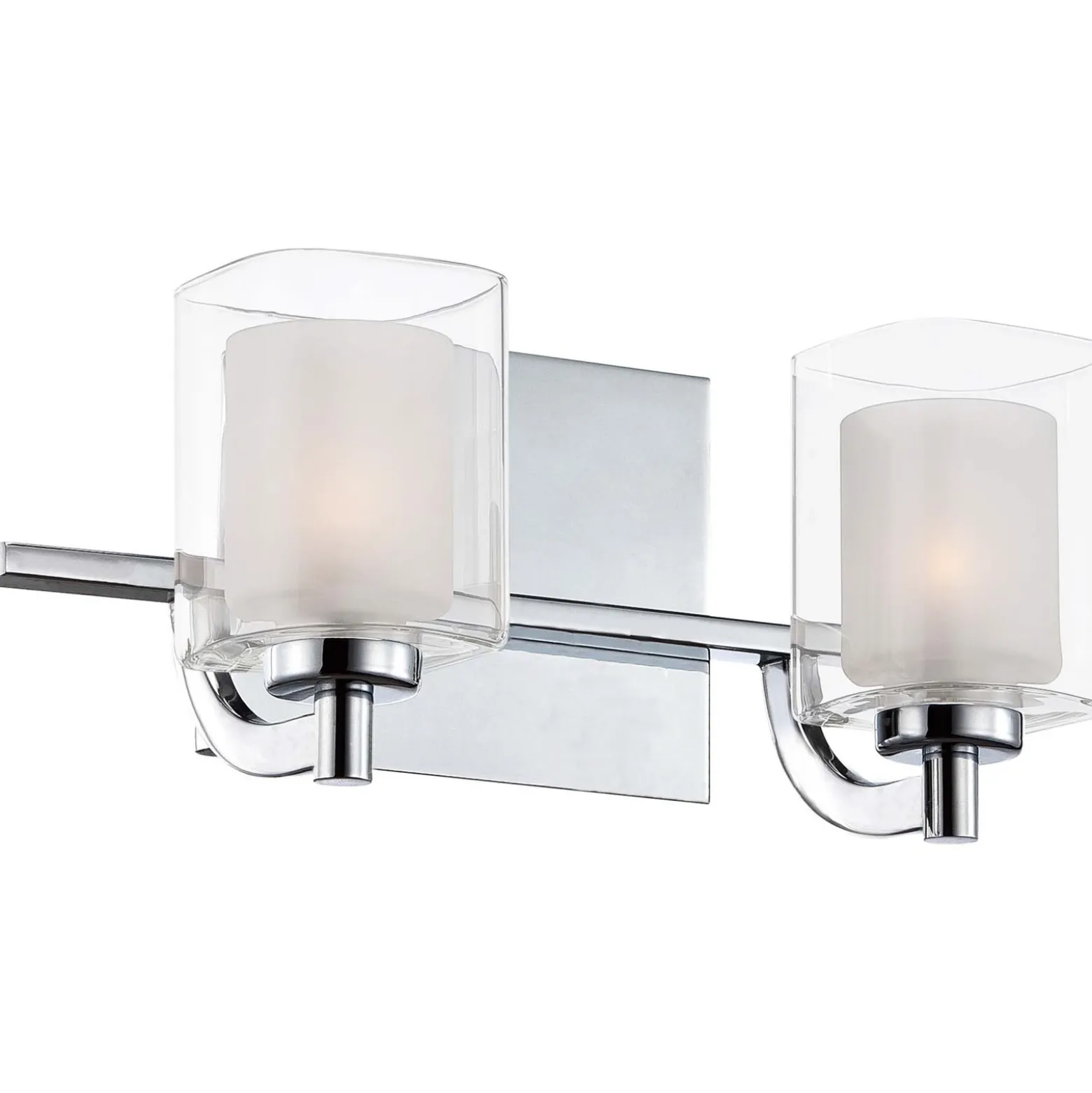 Aplique de pared Kolt IP44 con doble pantalla de cristal, versión de 2