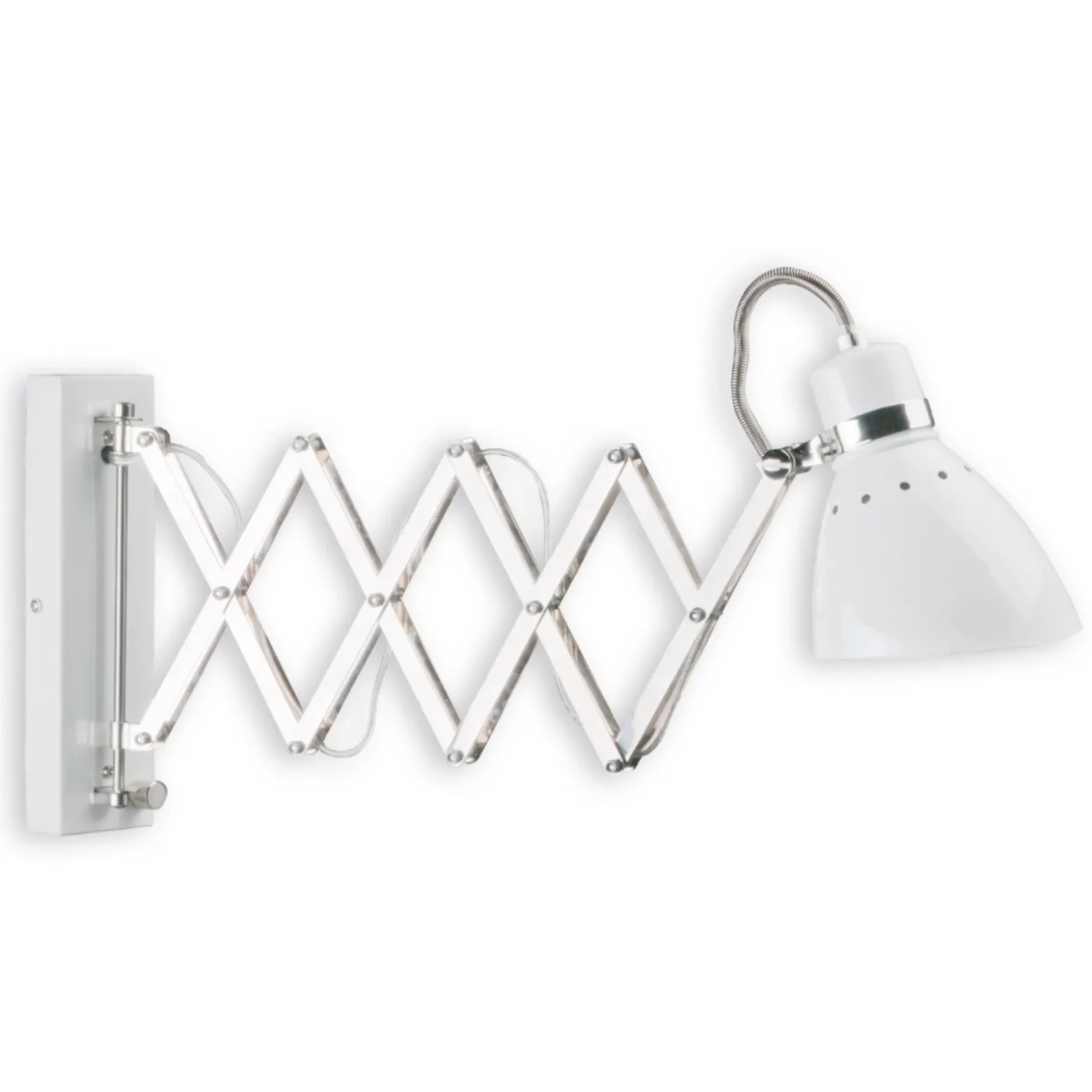 Aplique de pared Kordian, blanco, orientable, metal, E27