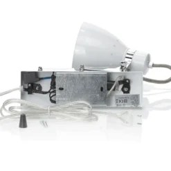 Aplique de pared Kordian, blanco, orientable, metal, E27