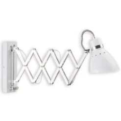 Aplique de pared Kordian, blanco, orientable, metal, E27