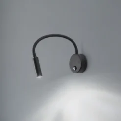 Aplique de pared Lagos, 45 cm, negro, lámpara de lectura, regulable, G9